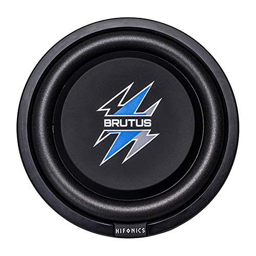 Hifonics BXS10D4 Brutus Shallow Mount Subwoofer (Black) – 10 Inch Subwoofer, 400 Watt, Car Audio System, 2.5 Inch Voice Coils, UV Rubber Surround, Best in Sealed Enclosures, Marine Grade
