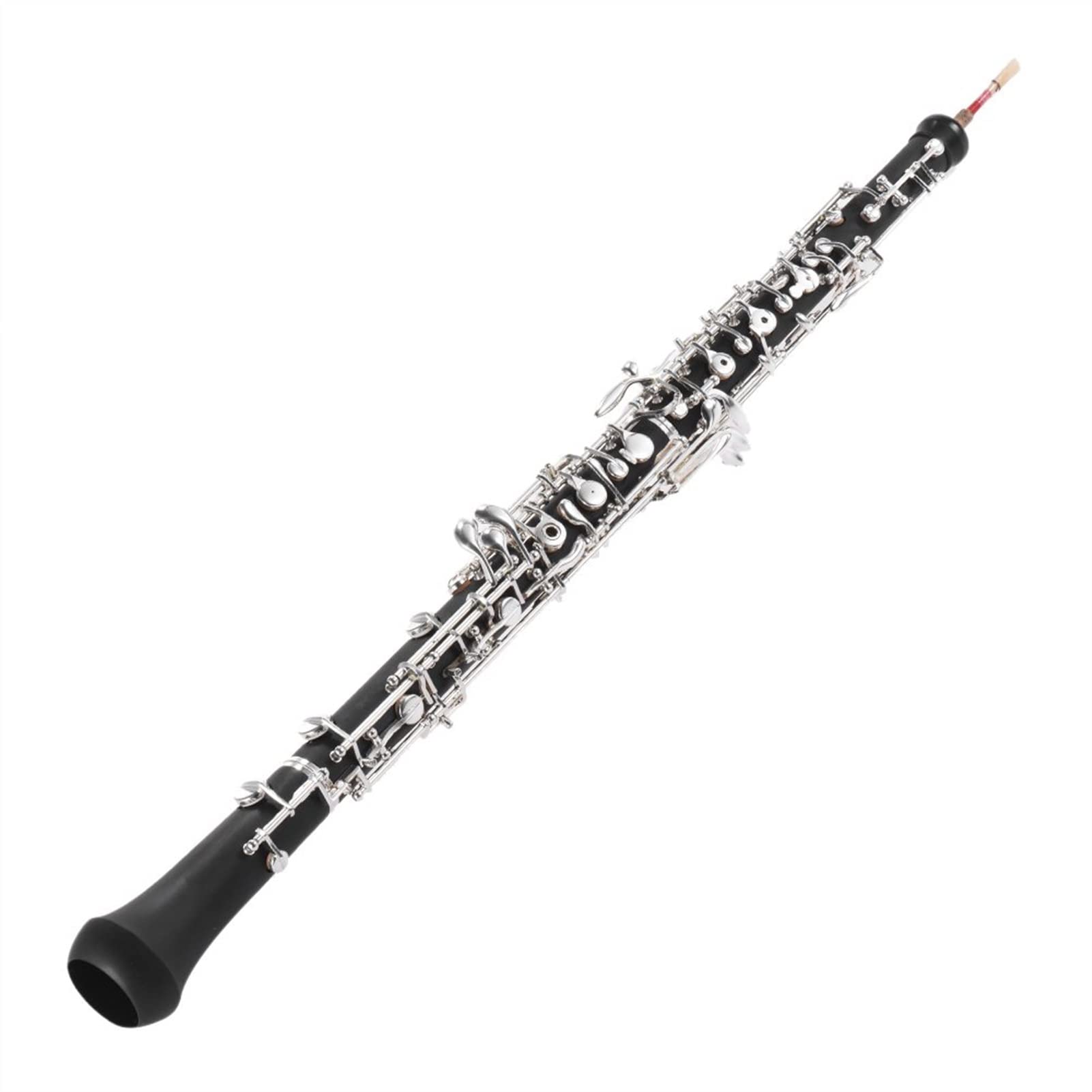 Strumento Oboe Professionale C- Chiave Strumento A Fiato Oboe Stile Semi- Automatico Argentato Tastiera con Borsa di Pelle Principiante di Oboe