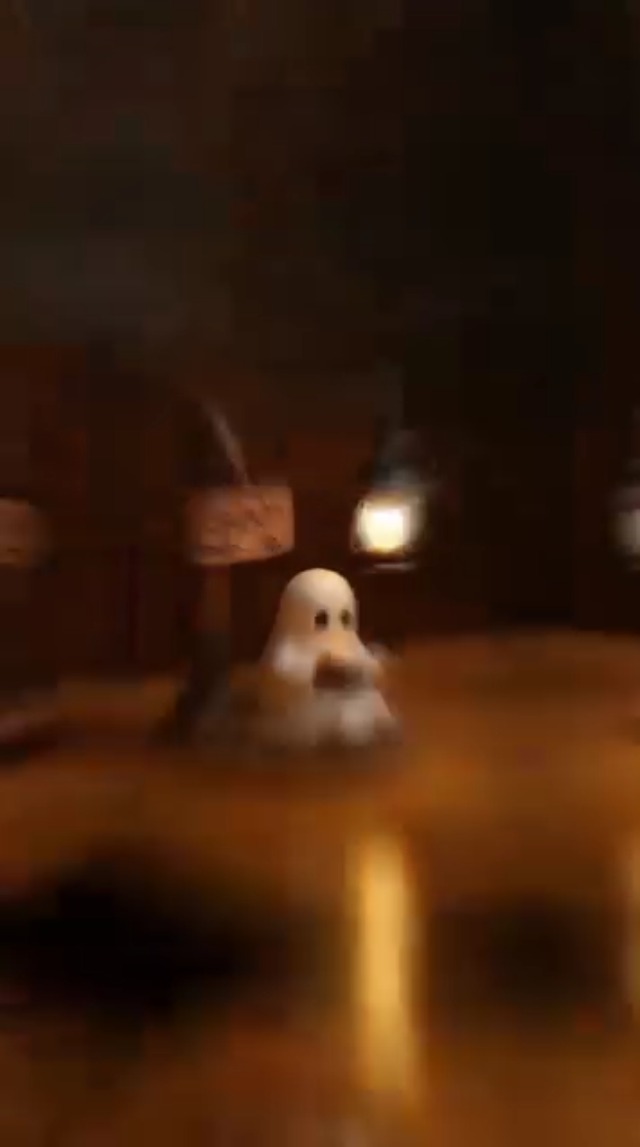 Cute Ghost Reading Lantern – 3D LED Night Light, Halloween Decor, Book Lover Gift