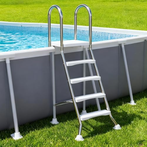 Escalera para piscina elevada 4 peldaños acero inoxidable miniatura 1