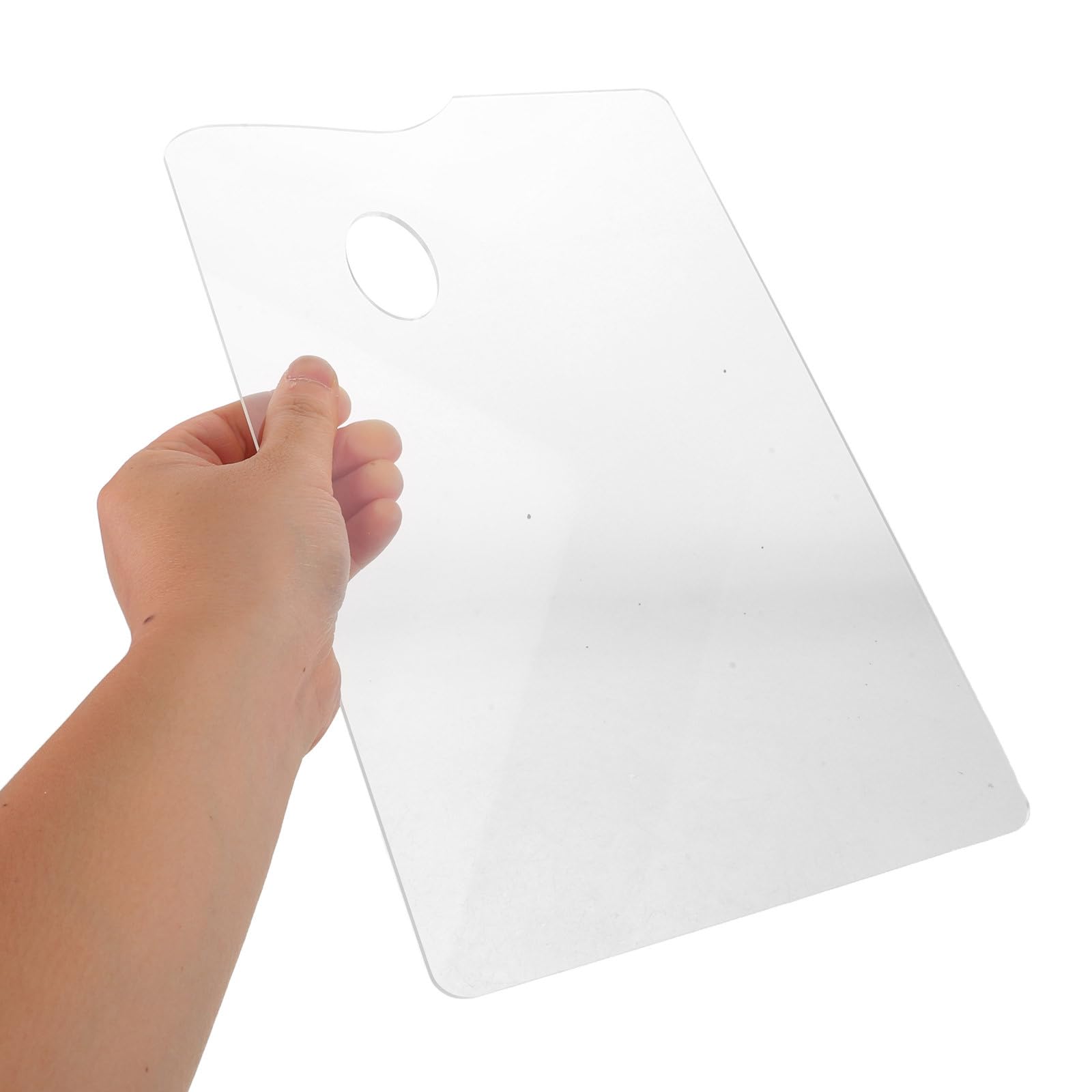 Lurrose Paleta de pintura acrílica de 3 piezas con orificio para el pulgar: 11,6 x 7,8 pulgadas - Paleta de pintura transparente - Fácil de limpiar - Bandejas de antiadherentes para artistas,