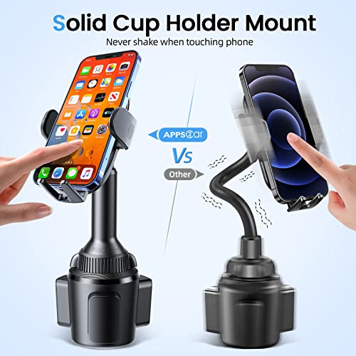 Cup Holder Phone Mount Wireless Car Charger 15W Qi Fast Charging Cup Holder Adjustable Cupholder Phone Holder Charger For Car With Qc 3.0 Adapter Compatible With Iphone13/13Pro/Max All Smart Phones #TOP1