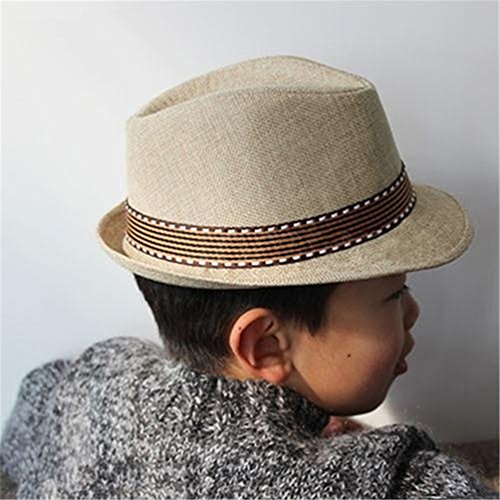 Floralby Unisex Kids Fedora Hat Pitched Crown Classic Jazz Hat Cap Short Brim2