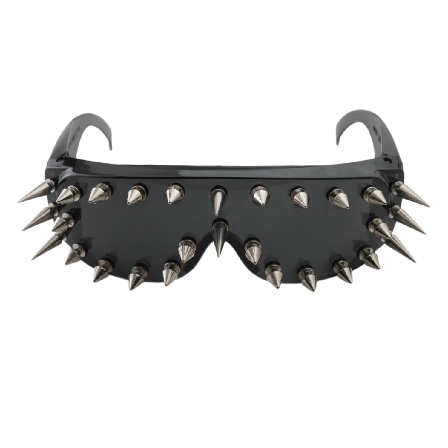 Women Men’s Costume Eyewear Punk Spiked Sunglasses Novelty Rivet Shield Shades Gothic Y2K Steampunk Alt Rockstar Accessories Spike Glasses for Halloween Costume Rave Party Cosplay Music Festival