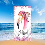 morbuy asciugamano da spiaggia in microfibra, leggero rettangolo teli telo mare grande assorbente uomo donna, per yoga, piscina, picnic e bagno e fitness (fenicottero alla moda2,80x160cm)