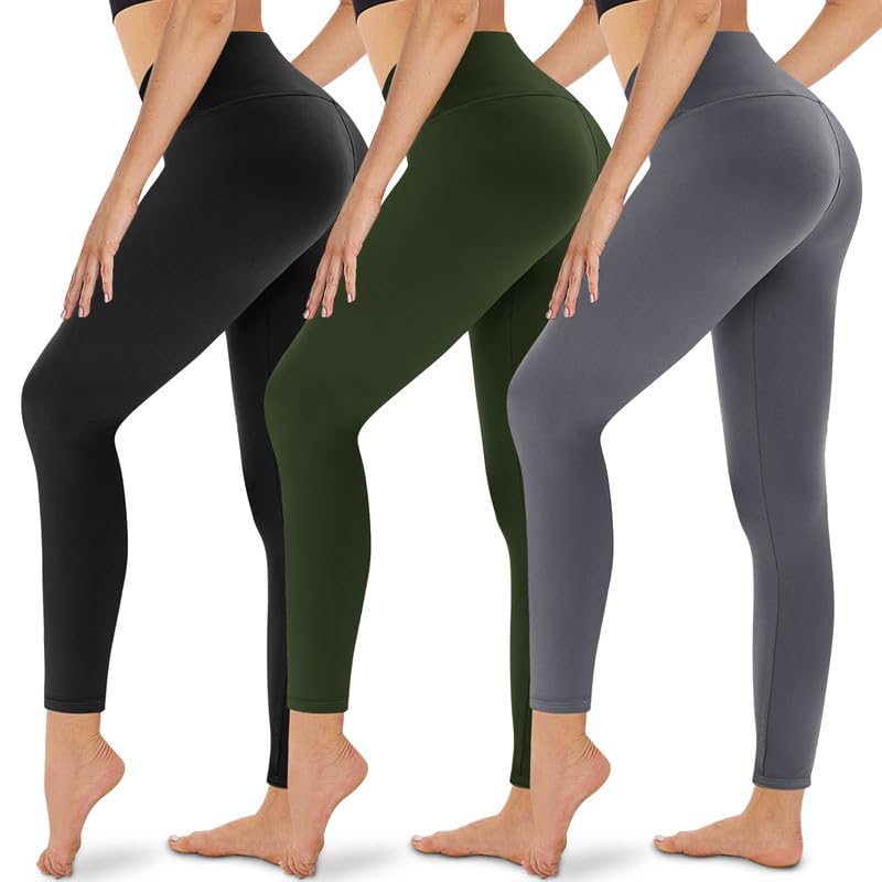 Gayhay 3er Pack Leggings Damen High Waist Sportleggings Blickdicht Sporthose für Sport Yoga Gym