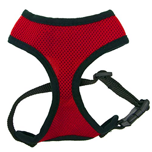 Image of Four Paws Walk-About Comfort Control No-Pull Harness for Dogs, Adjustable Soft Padded Breathable Air Mesh Dog Vest for Walking, Red, Medium