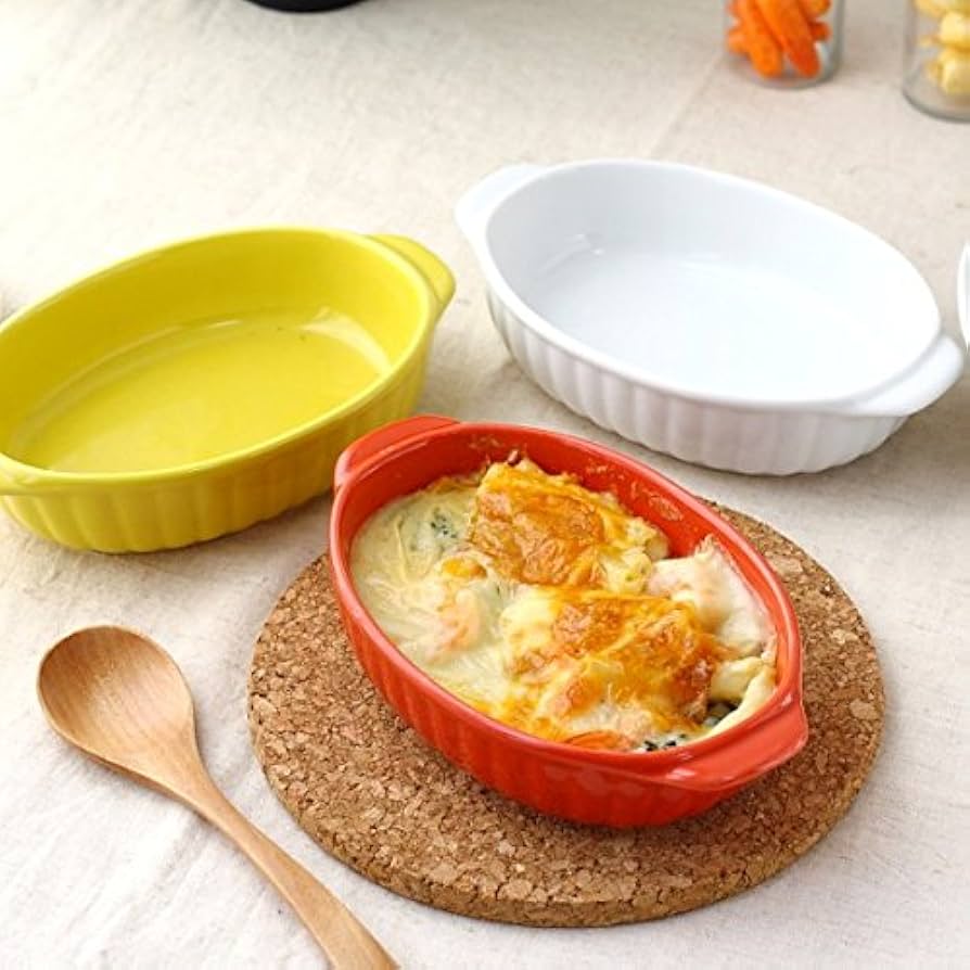 Amazon｜オーバルシンプルグラタン皿 イエロー｜グラタン皿