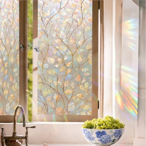 Film de ventana decorativo con diseño hoja de otoño 39x17.5 pulg miniatura 6