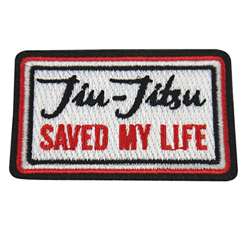 Jiu Jitsu Gi Patch BJJ JIU-JITSU SAVED MY LIFE Small Iron-on 100% Embroidered
