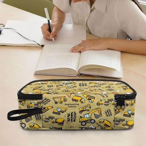 Image of Cartoon Excavator Boys Pencil Case Large Capacity,Pencil Pouch for Kids 5-12 Years Pencil Bag for Preschool Elementary Children Pencil Box for Girls Women Coin Purse for Daily