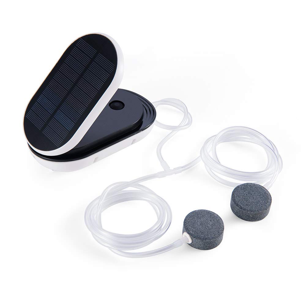 SUNJULY Pond Oxygenator, 3 Working Modes Flip Air Pump Solar Powered Oxygenator Water Oxygen Pump, Air Pump Fish Tank with USB Powered Pond Aerator Aquarium