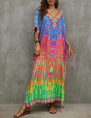 Bsubseach Kaftan Dresses for Women Plus Swimsuit Cover Up Caftan Loungewear Dress Resort Wear2