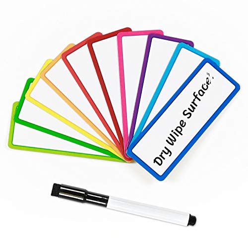 The Magnet Shop - Magnetische Dry Wipe Labels Meerkleurig, Flexibele Dry Erase Klein Whiteboard voor uw koelkast, huis, school, kantoor, magazijn. geweldig voor Agile, Scrum, Kanban of Lean (30mmx80mm)