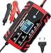 3T6B Cargador de Batería para Coche, 12V/24V 8A Mantenimiento Automático Múltiples Inteligente, Pantalla LED y Botón de la Pantalla Táctil, para Automóviles, Motos, ATVs, RVs, Barco