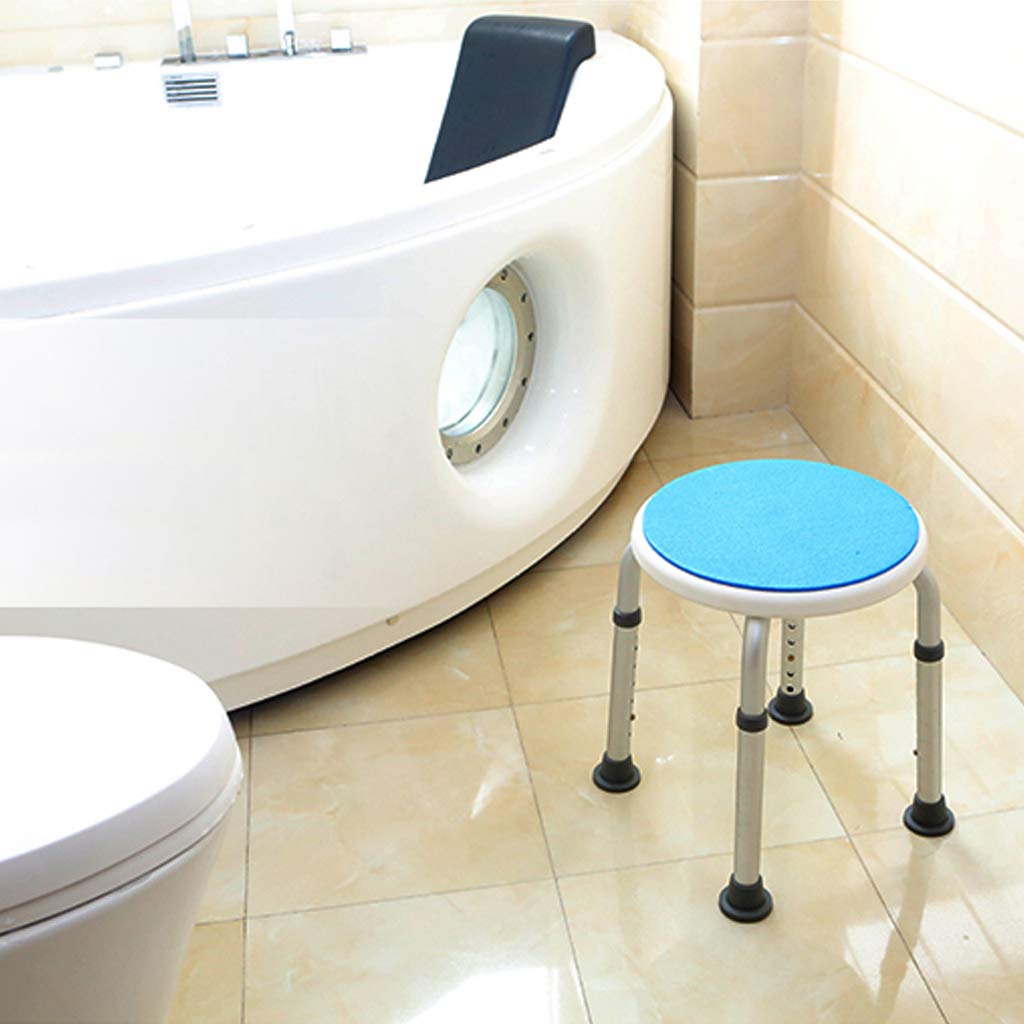 CHEWYNP Taburete de baño Taburete Redondeado para baño/Ducha Asiento de baño portátil Bañera Ducha Silla elevadora con Almohadilla Antideslizante para Las piernas Ayuda para discapacitados