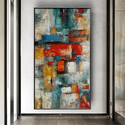 Toile imprimée abstraite 40x80cm, grand tableau moderne avec cadre noir pour décoration d'intérieur