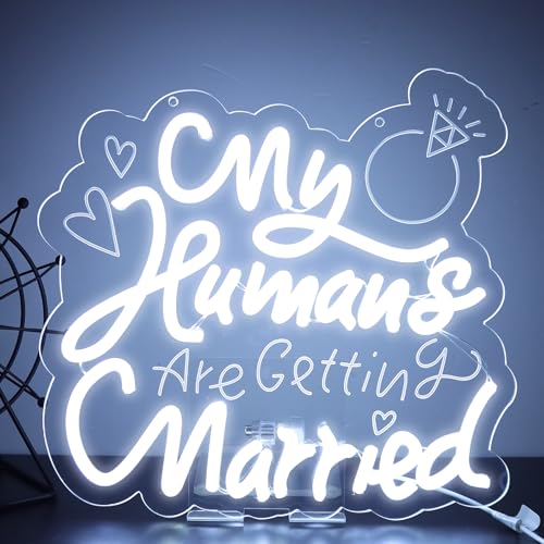 Image of My Humans are Getting Married Neon Sign Modern Style Wall Decor for Wedding Bedroom Corridor Engagement Party Bridal Shower Gifts12.76 x 12.2 Inches-USB Powered-Acrylic