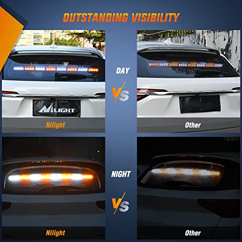 Image of Nilight 35 Inch LED Traffic Advisor Emergency Strobe Light Bar,Amber White