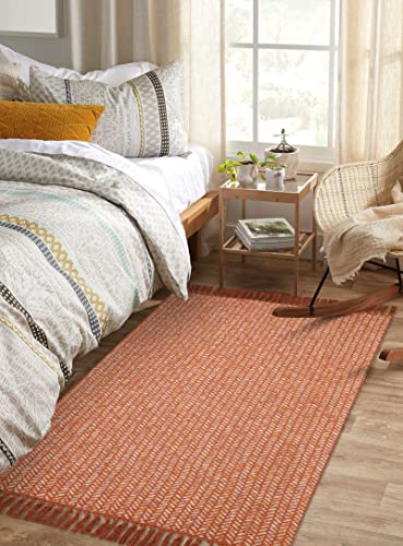 Lahome Boho Kitchen Rug, 3X5 Rugs For Bedroom Lightweight Bathroom Area Rug Woven Indoor Door Mats For Entryway With Tassels, Farmhouse Throw Rug Non-Shedding Floor Carpet For Office Dorm #TOP6