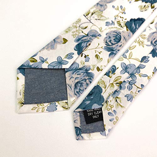 Image of Mantieqingway Men's Cotton Floral Neck Tie 2.56'' Printed Skinny Tie