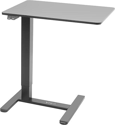 Miniatura 1 de VIVO CART-E1TB - Mesa eléctrica de 28 x 20 pulgadas, escritorio móvil con ruedas ocultas, mesa de cama de hospital ajustable en altura, escritorio