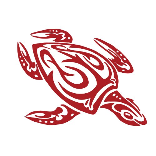 Sea Turtle Tribal Water Monster Vinyl Window Decal Sticker Honu Red