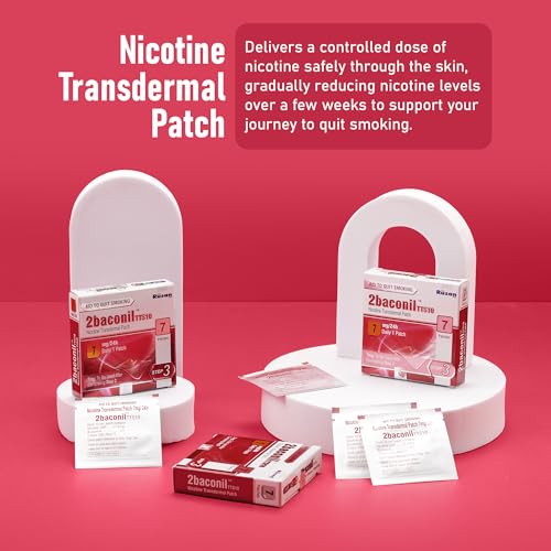 Image of Rusan 2baconil Nicotine Transdermal Patch 7mg Step 1 | 84 Patches (12x7 Pack) | 3 Month Quit Smoking Kit | Nicotine Replacement Therapy | Quit Smoking & Chewing Tobacco /Ghutka