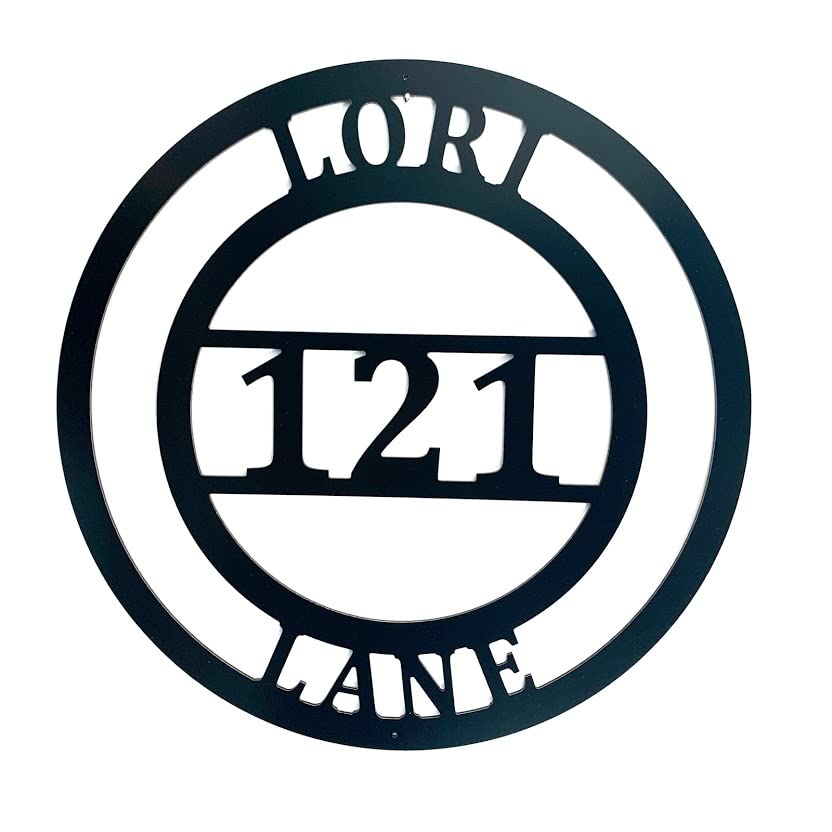 Customizable Address Sign for Home Decor, ACM Metal Plaque House Name Plate Customized with Initial Monogram Letter, Personalized Street Name Sign Address Marker for Yard Stake (12 inch)