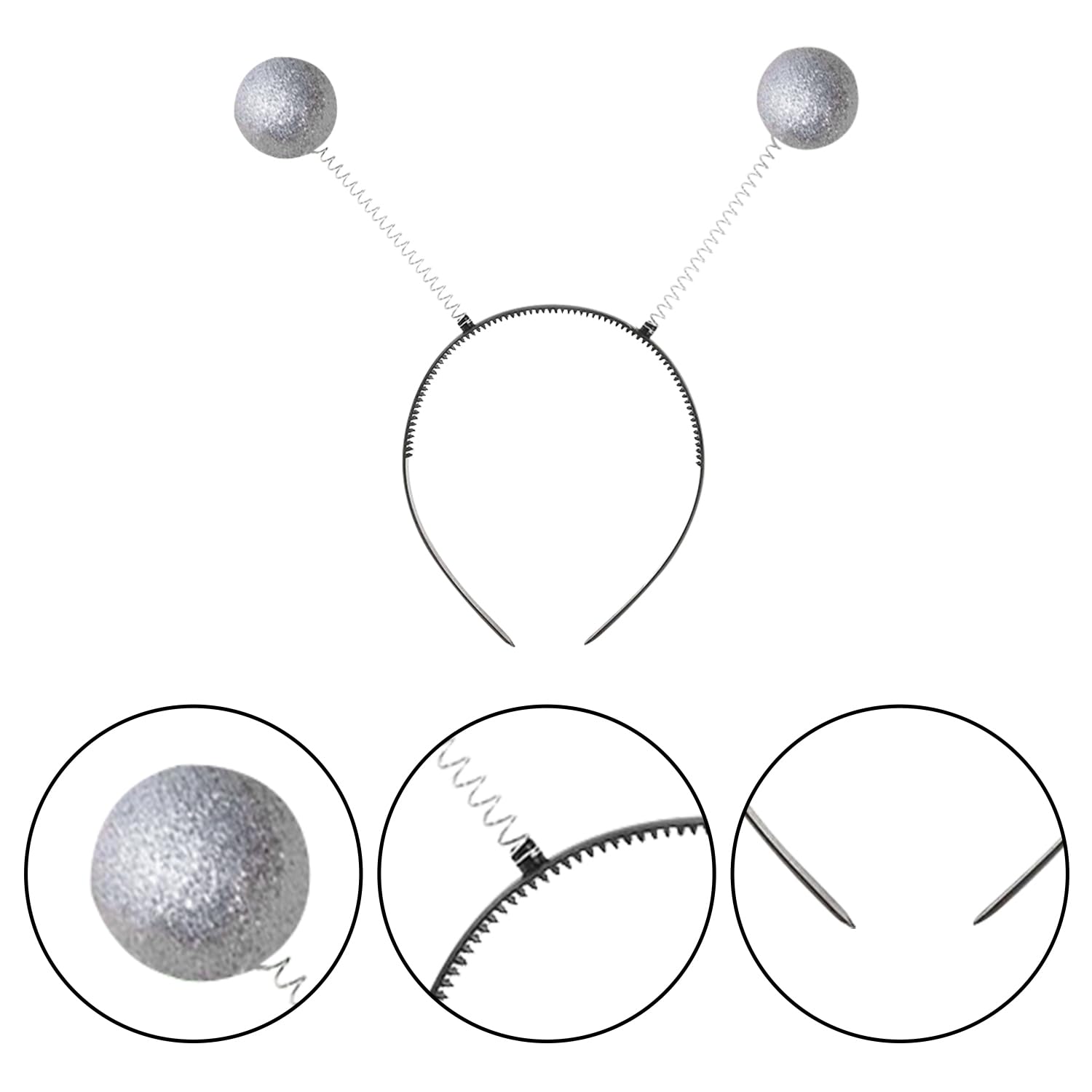 RmKbe 2 Pieces Alien Accessory Alien Headband and Silver Alien Finger Gloves Alien Party Favor Supplies for Halloween Party Costume - Image 2