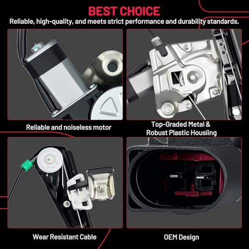 Image of BDFHYK 741-877 Power Window Regulator with Motor Front Right Compatible with Jaguar S-Type 2000-2002, Lincoln LS 2000-2002