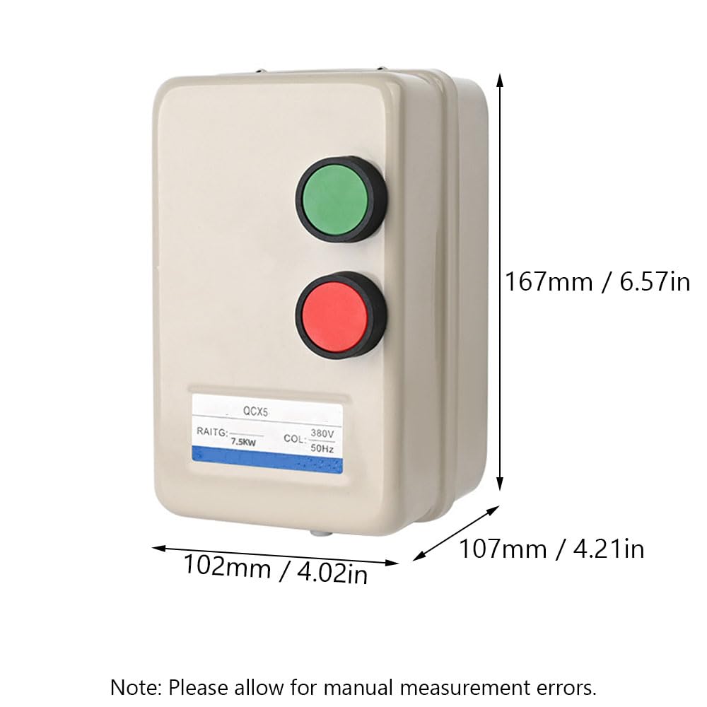 Motore elettrico magnetico, 380 V, 7,5 kW, 22 A, scatola interruttore di avviamento a 3 fasi, per compressori d'aria, pompe, apparecchiature industriali