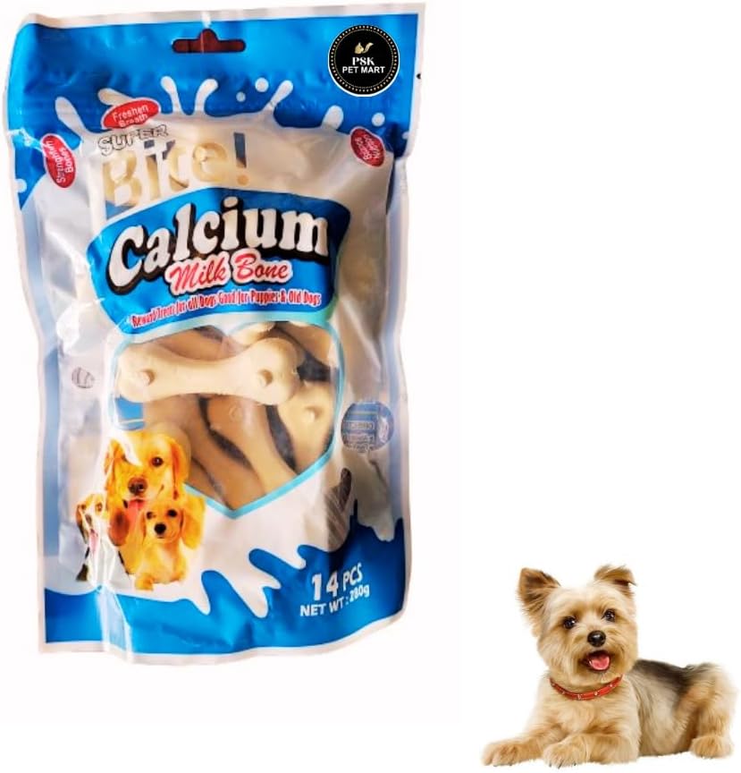 Supper Bite Blue Calcium Milk Bone with Supper Breath Bone Balance Nutrition 14pcs Pack (280Gram)