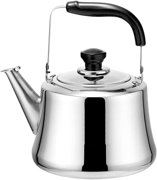 Stainless Steel Whistling Tea Kettle, Stove Top Whistling Tea Pot, Cute Candy Colors Teakettles with Ergonomic Handle for Gas, Induction, Electric Stove Tops  Color OneColor , Size 5 liter