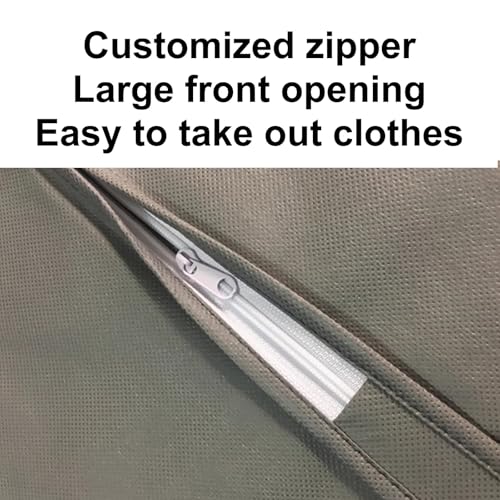 5 Pack Garmet Bags, Garment Bag with Zipper and Transparent Window, for Hanging Clothes, Non-Woven Fabric, Dustproof, Waterproof(Gray,60x105cm/24x41in)4