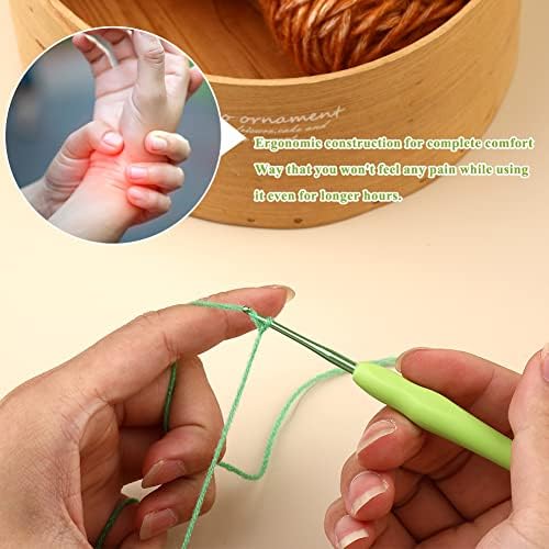 Iuuidu 2mm Ergonomic Crochet Hook, Crochet Needles for Crocheting - 5