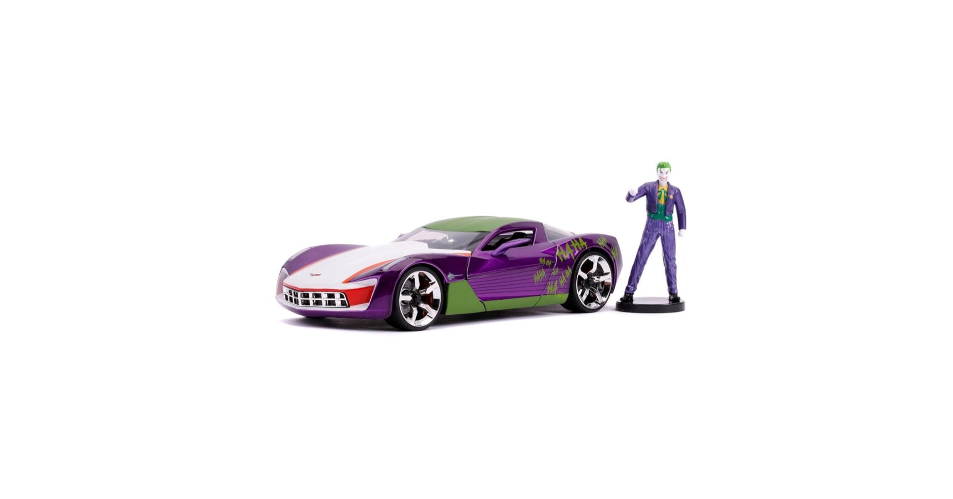 ミニカー The Joker 2009 Chevy Corvette Stingray DC Comics Diecast Collectible Toy: 1:24 2009 Chevy Corvette