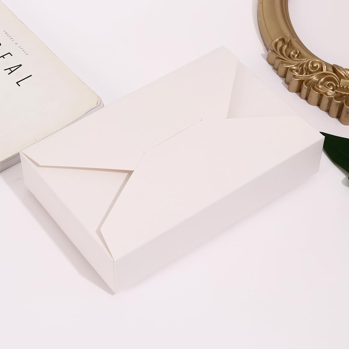 12-Pack White Envelope Style Biscuits Box Mooncake Box Baking Paper Box Small Treat Boxes Chocolate Truffle Boxes