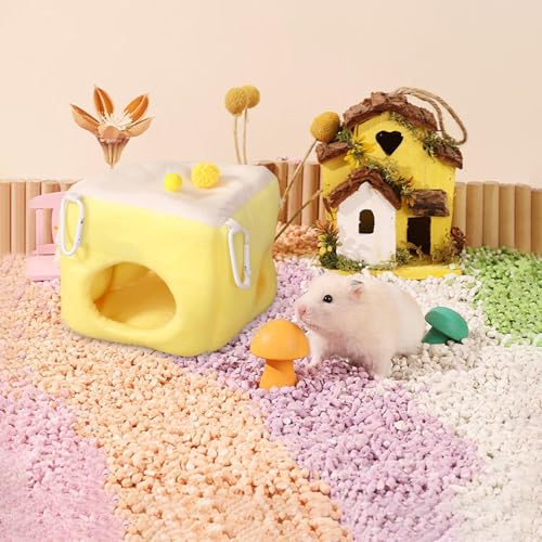 Cama cálida para hámster con diseño de hamaca de casa de hábitat 4