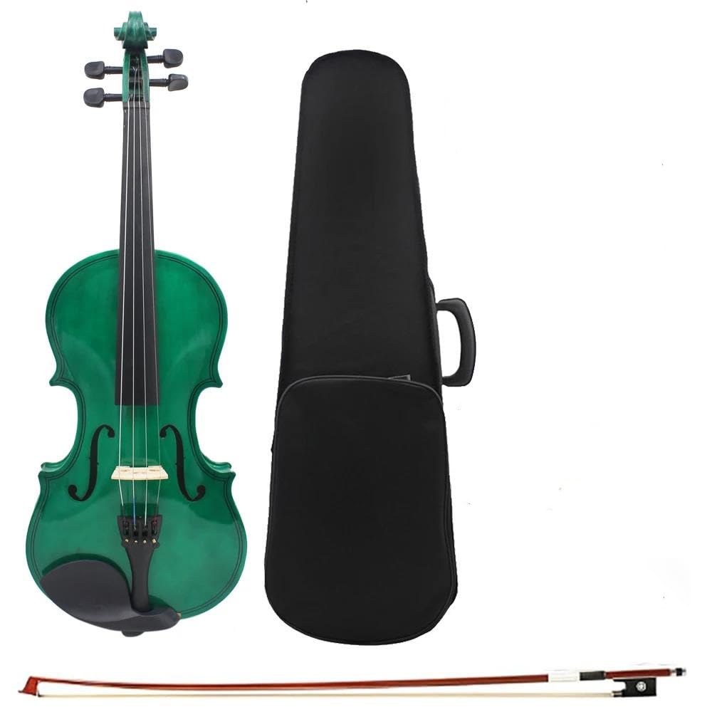 Erwachsenen geige Anfänger 4/4 Violine Geeignet Für Anfänger Student Violine Sets(4-4Green Set)