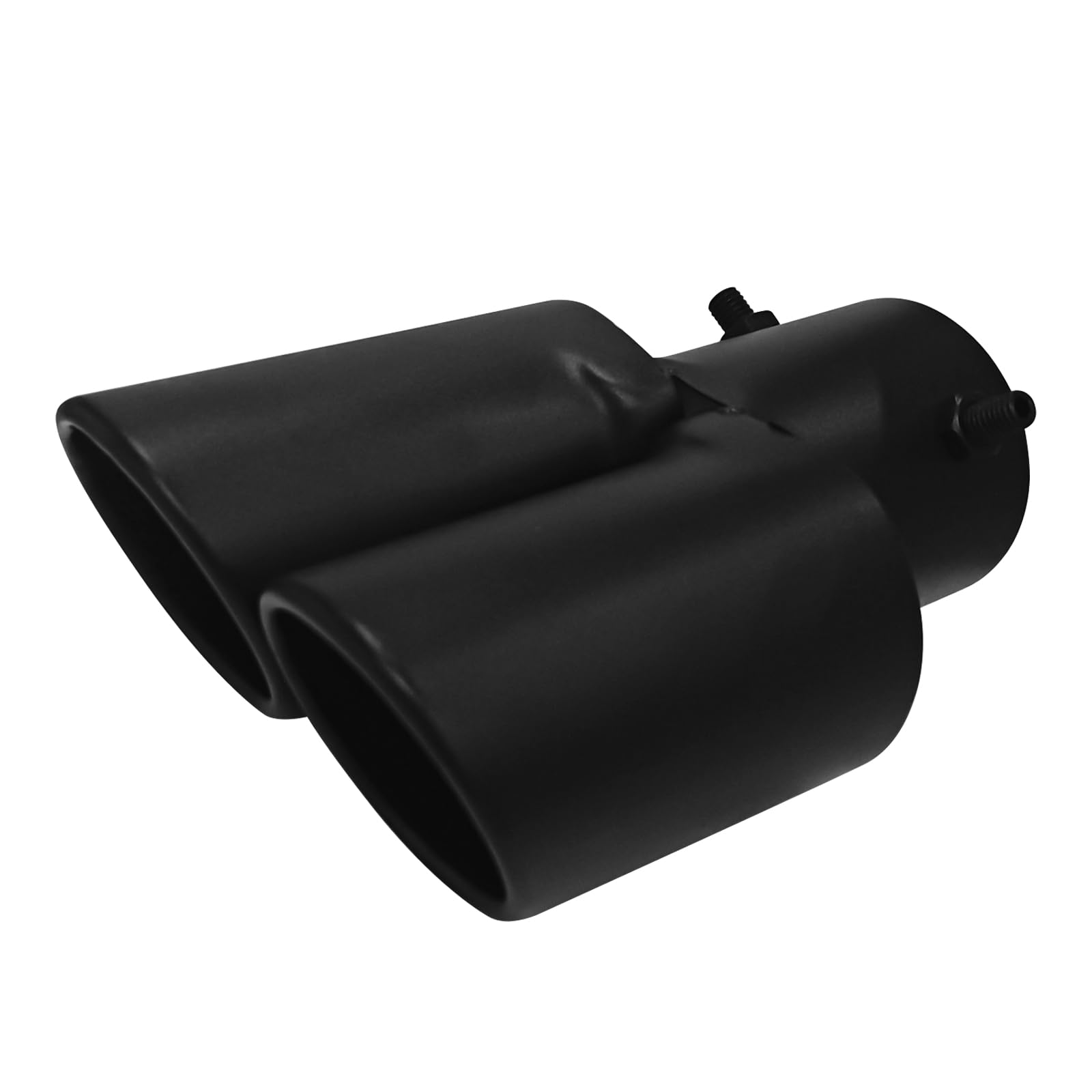 Dual Exhaust Tip 2.5" Inlet, Escapes Deportivos Para Carro, Car Exhaust Tip Pipe Double Outlet Straight Muffler Tailpipe Tips with Screw, Bolt-on Exhausts Pipe Modification Accessories(Black)-image-25