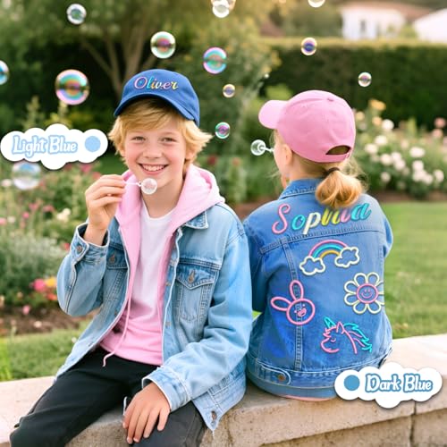 Image of Personalized Kids Denim Jacket with Name, Custom Girl Jean Jacket