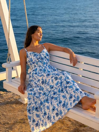 Image of GRACE KARIN Womens Summer Floral Maxi Dresses 2026 Long Flowy Boho Dress Beach Vacation Sundresses Casual Clothes with Pocket