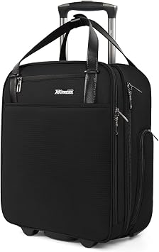 16Underseat Luggage,Personal Item with Laptop Compartment, Light Weight with Smooth WheelsBlack
