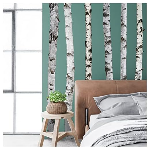 70 Inches Giant Tree Wall Decal White Birch Tree Wall Sticker Large Tree Wall Decals Peel and Stick Forest Tree Wall Sticker Nature Tree Wall Stickers for Bedroom Nursery Living Room