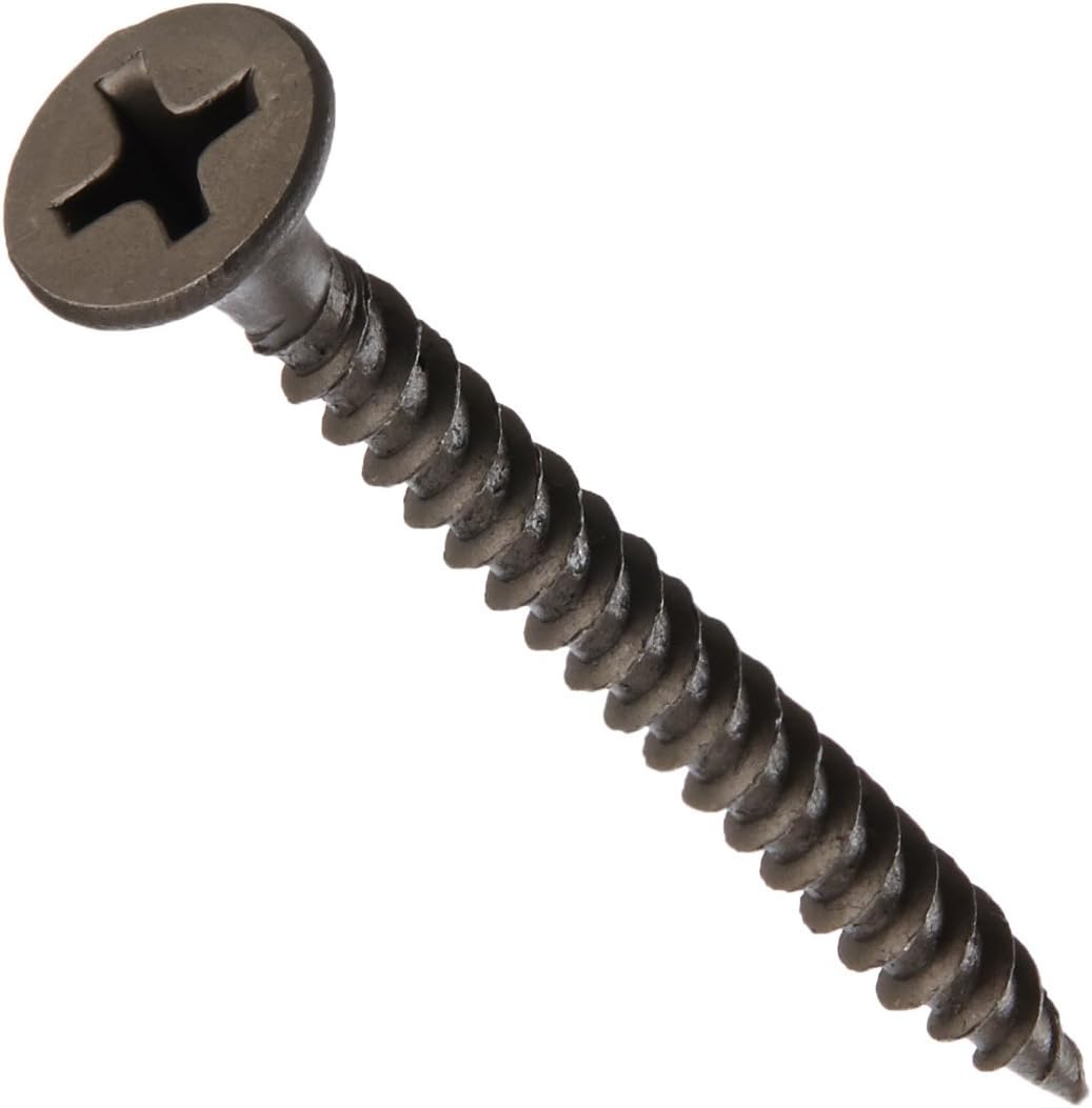 The Hillman Group 967629 6 x 1-5/8-Inch Fine Thread Drywall Screw Phillips Drive, 5000-Pack,black,1.625 inches