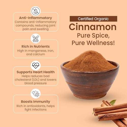 Image of Pure Tree Certified Organic Dalchini Powder | 1.8 Kg / 1800 g | Organic Cinnamon Powder | Dal Chini Powder Indian Spices Aroma & Flavour | Gluten Free Cineman Dalchini