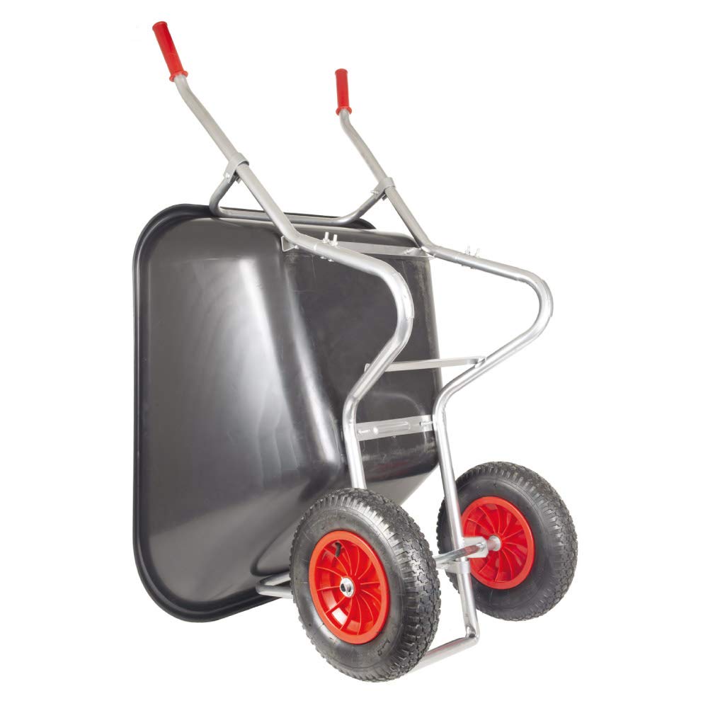 BPA 2-Rad Schubkarre groß 240L – Großmuldenkarre mit PP-Mulde | Agrarkarre Silokarre für Stall, Hof & Garten | verzinkter Rahmen & Luftbereifung