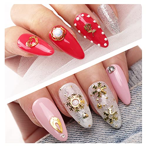 Fuaty 2 Set Embossed Nail Molds Tool, Acrylic Nail Decal Bender Heart Star Moon Nail Art Charms Shaper Equipment For Diy Nail Design Metal Frame Bend Curve Kit #TOP2