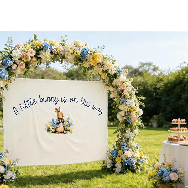 UDOTE A Little Bunny is on the Way Wall Decal- Watercolor Floral Design, Nursery Decor, Baby Shower & Gender Reveal Theme. (A Little Bunny is on the Way) by UDOTE - Used condition - Image 2